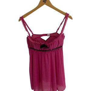 Frendericks Of Hollywood Women's Sheer Pink Mesh Teddy - Large